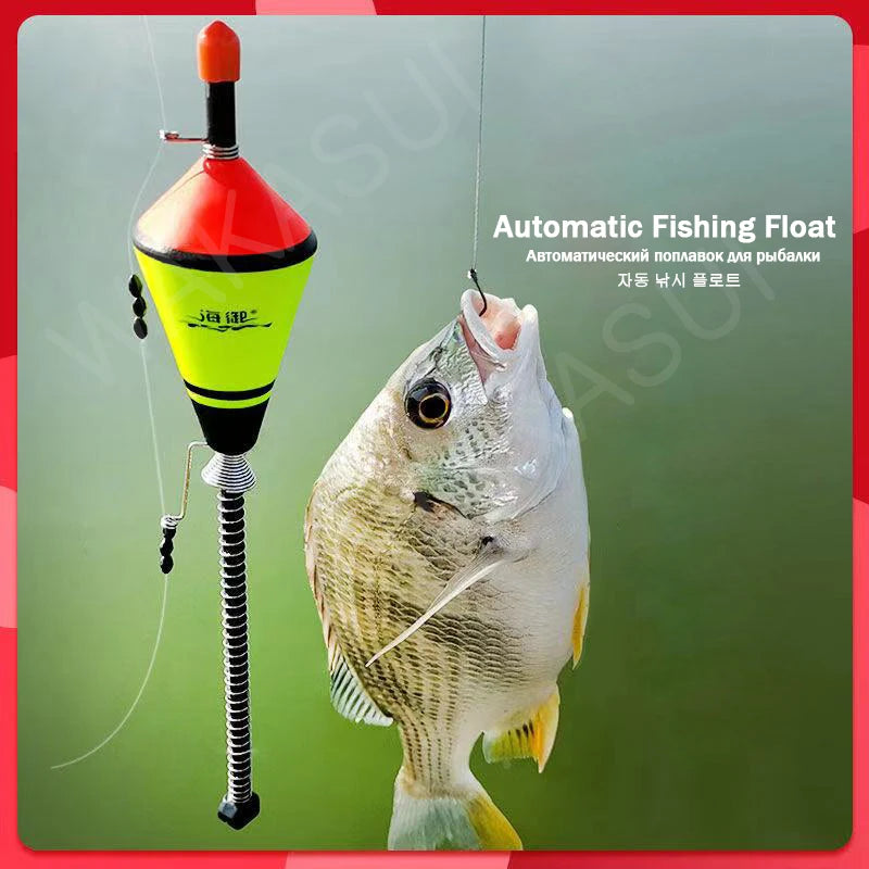 1 Nova boia fisgador automático portátil peixe flutuador equipamento acessório automatico pesca rápida dispositivo de pesca ao ar livre