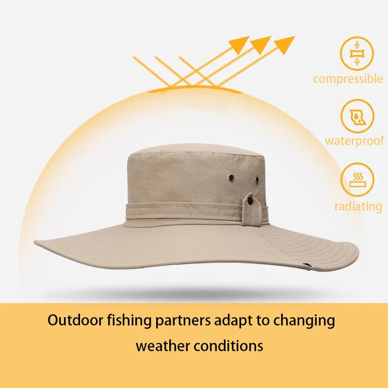 Chapéu de pesca ajustável protetor solar proteção respirável dobrável masculino feminino caminhadas acampamento casual boné de pesca