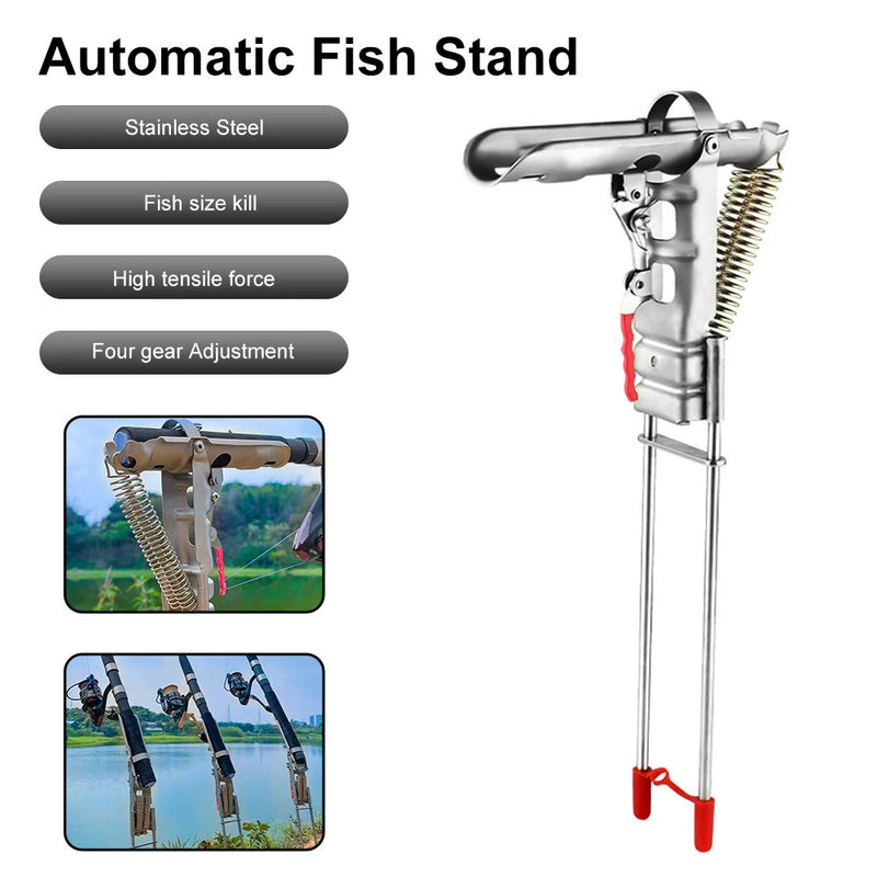 Suporte automático de vara pesca reforçado  desarme automático vara pesca dobrável adequado lagos lagoa rio