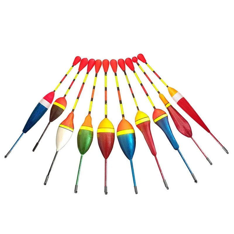 5 boias (10 modelos em cores diferentes) Conjunto de 5 flutuadores de pesca em cores variadas