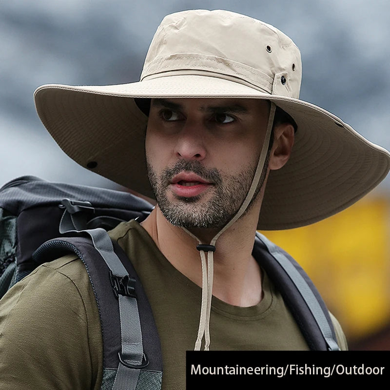 Chapéu de pesca ajustável protetor solar proteção respirável dobrável masculino feminino caminhadas acampamento casual boné de pesca